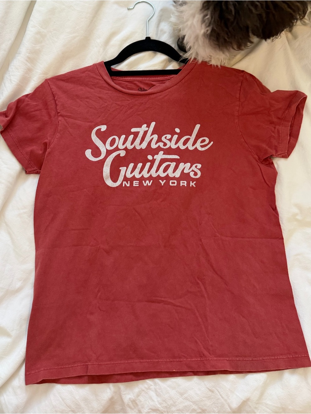 Brandy Melville Red 'Southside Guitars' Graphic Tee